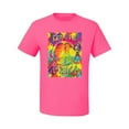 thumbnail image 2 of Wild Bobby, Live In Peace Paint Peace Logo Pop Culture Men's Graphic T-Shirt, Neon Pink, Medium, 2 of 3