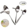 thumbnail image 3 of Stainless Steel Kitchen Funnel Set, 3 Pack Food Grade Metal Funnels with Long Handle for Bottles, Oils, Liquor & Spices, Dishwasher Safe with Cleaning Brush Clearance!, 3 of 9
