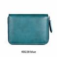 thumbnail image 3 of facefd Coin Purse Men Short Money Bag Change Mini Wallet Pocket Zipper Rfid Blocking Card Holder Cowhide Lady Fashion for Office Pouch Blue, 3 of 8