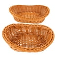 thumbnail image 4 of WHAMVOX 2 Pcs Traditional Containers Fruit Basket 28x19cm Brown, 4 of 8
