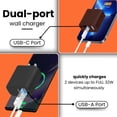 thumbnail image 3 of CultureFly Swissbrand 30W USB-C PD Wall Charger with Dual Ports, Fast Charging Adapter for iPhone, Samsung, Google, and More – Black, 3 of 5