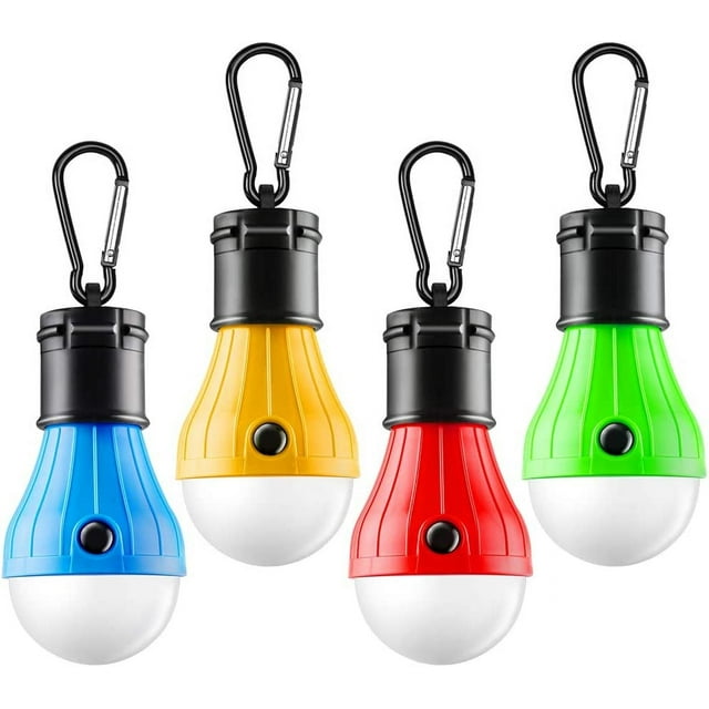 Jinsinto Tent Lamp Portable LED Tent Light 4 Packs Clip Hook Hurricane Emergency Lights LED Camping Light Bulb Camping Tent Lantern Bulb Camping Equipment