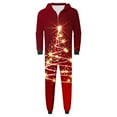 thumbnail image 7 of Odeerbi Christmas Onesie Pajamas for Family Holiday Sleep Jumpsuit Long Sleeve Family Christmas Pajamas Matching Sets Dad Printed Loungewear Jumpsuit Sleepwear Xmas PJs Set Red, 7 of 7