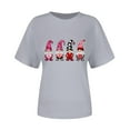 thumbnail image 5 of Enjoytime Valentine's Short Sleeve Tops for Women Lover Heart Graphic Round Neck Blouse Fashion Plus Size Trendy Shirts Gray S, 5 of 7