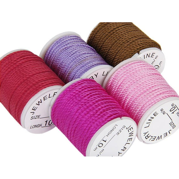 Xuanheng 10 Rolls Mixed Color Nylon Cord Beading Thread String 1mm Making Other 1mm-10m/Roll