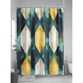 thumbnail image 5 of Impressionist Style Shower Curtain Set ，Waterproof Fabric Shower Curtains Green Yellow Blurred Abstract Shower Curtains for Bathroom,Bathroom Decor 60"x72", 5 of 6