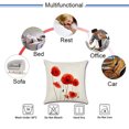 thumbnail image 7 of Walbest Linen Cushion Cover Pillow Cover Anti-shrink 18 Inch Square Red Floral Printing Pillowcase, 7 of 7