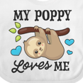 thumbnail image 4 of Inktastic My Poppy Loves Me with Sloth and Hearts Boys or Girls Baby Bib, 4 of 4