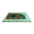 thumbnail image 2 of Ahgly Company Machine Washable Indoor Rectangle Persian Turquoise Blue Traditional Area Rugs, 8' x 10', 2 of 4