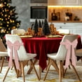 thumbnail image 3 of Darzheoy Christmas Chair Cover Red Bow with Backrest Straps, 2 Piece Set, Holiday Decoration for Home Dining Room, Festive Party Decor, 3 of 8