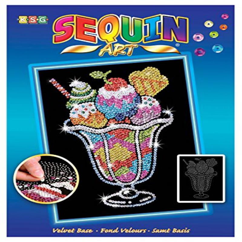 Creative Crafts Sequin Art Red Dolphin Sparkling Arts and Crafts Picture Kit 