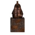 thumbnail image 4 of 360 Lighting Bird Moderne Rustic Farmhouse Accent Table Lamp 15 1/2" High Sculptural Crackle Bronze Brown Natural Burlap Drum Shade Bedroom Nightstand, 4 of 6