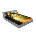 thumbnail image 2 of Ambesonne Tree Fitted Sheet & Pillow Sham Set, Oak Autumn Leaves, Full, Orange Green Brown, 2 of 2