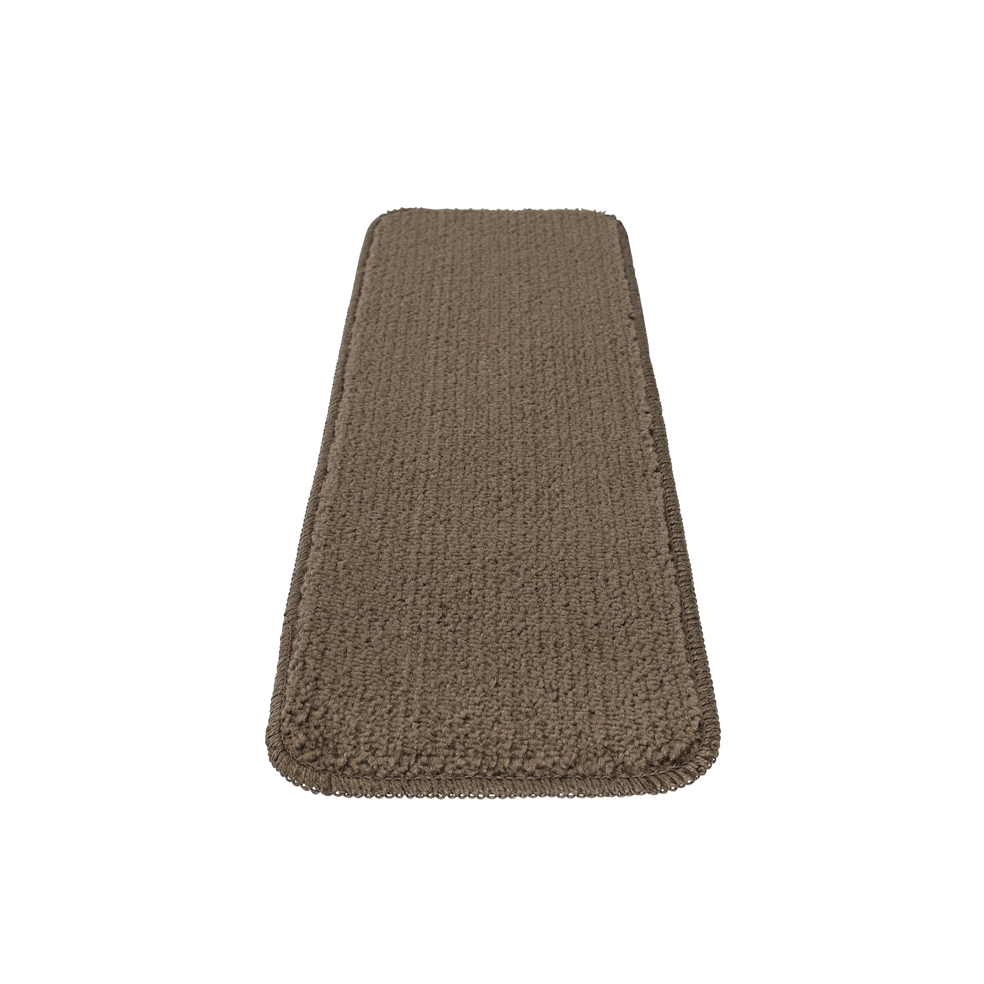 Sweet Home Stores Luxury Washable Non-Slip Rubberback Solid 9" x 26" Indoor Stair Treads, 5 Pack, Brown