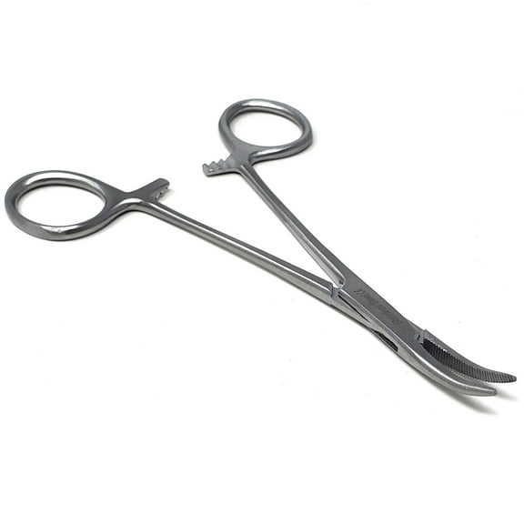 Stainless Steel Fishing Pliers Anglers Catch & Release Serrated Tool, Silver 5" Curved