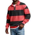 thumbnail image 2 of Mens Manga Larga Vintage de Moda Impresión Casual Color Sólido Botón Turndown Collar Camisa para el Verano Al Aire Libre, 2 of 5