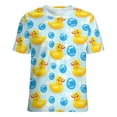 thumbnail image 5 of Rubber Ducks Bubbles Pattern Women's Short Sleeve T-Shirt Crew Neck Casual Summer Trendy Loose Fit Tops, 5 of 6