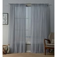 thumbnail image 2 of Exclusive Home Itaji Linen-Like Embellished Slub Sheer Rod Pocket Top Curtain Panel Pair, 54"x63", Linen, 2 of 10