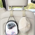 thumbnail image 4 of Seat Hooks for Purses and Bags, 2 Pack Car Purse Holder for Grocery Bag Handbag Clothes, Metal Headrest Hooks Covered by Leather, Beige, 4 of 5