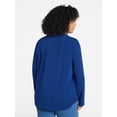 thumbnail image 3 of Terra & Sky Women's Plus Size Crewneck Tee with Long Sleeves, Sizes 0X-5X, 3 of 5