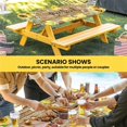 thumbnail image 6 of Sunflower Floral Table Cloths for 8 Foot Rectangle Tables, Farmhouse Pastoral Daisy Bees Brown Wood Patio Waterproof Elastic Fitted Tablecloths, Washable Rectangular Table Cover for Camping, 6 of 8