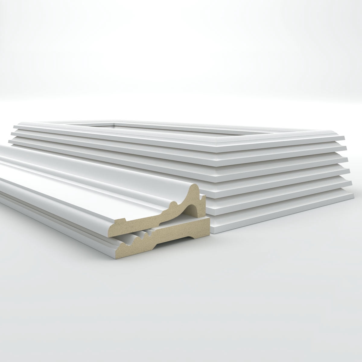 Ekena millwork 94 1/2"L (Adjustable 40"H to 44"H) Ashford Square Panel Traditional Wainscot Paneling Kit