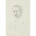 thumbnail image 3 of Alphonse Legros 14x18 Black Modern Framed Museum Art Print Titled - Study for the Portrait of Edward D. Adams (1892), 3 of 5