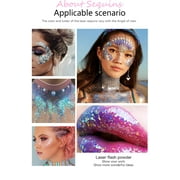 BEUKING Face Glitter Gel Mermaid Scale Gel, Holographic Chunky Glitter Gel for Body, Hair, Face, Nail, Eyeshadow, Long Lasting Liquid Glitter Cream, Fairy Costume Accessories Makeup for Women& Men