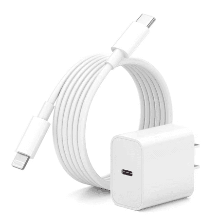 IPhone 14 13 12 Charger Fast Charging Block 1 Pack with 6FT Fast Cable, 20W PD Wall Adapter Compatible with iPhone 14 13 12(White)