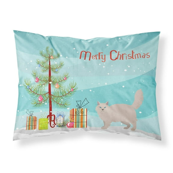 Siberian Forest 2 Cat Merry Christmas Fabric Standard Pillowcase