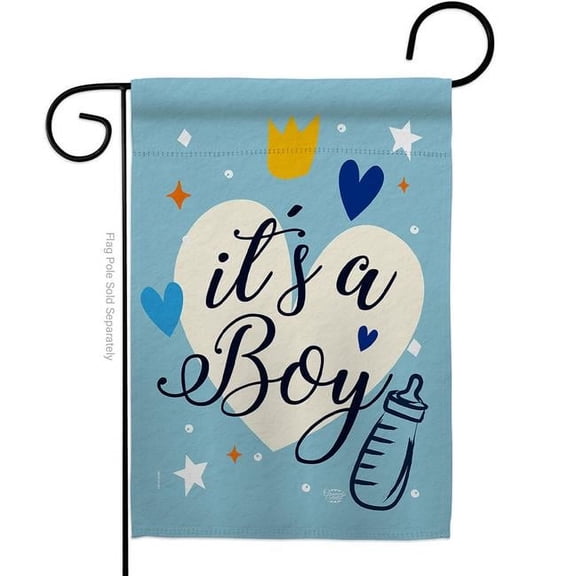 Ornament Collection G192439-BO Its a Boy Celebration New Born Double-Sided Decorative Garden Flag, Multi Color