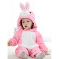 thumbnail image 6 of Cenuakty Boys Girls Casual Hooded Romper Long Sleeve Cartoon Animal Plush Zipper Jumpsuit for Cosplay Costume, 6 of 9