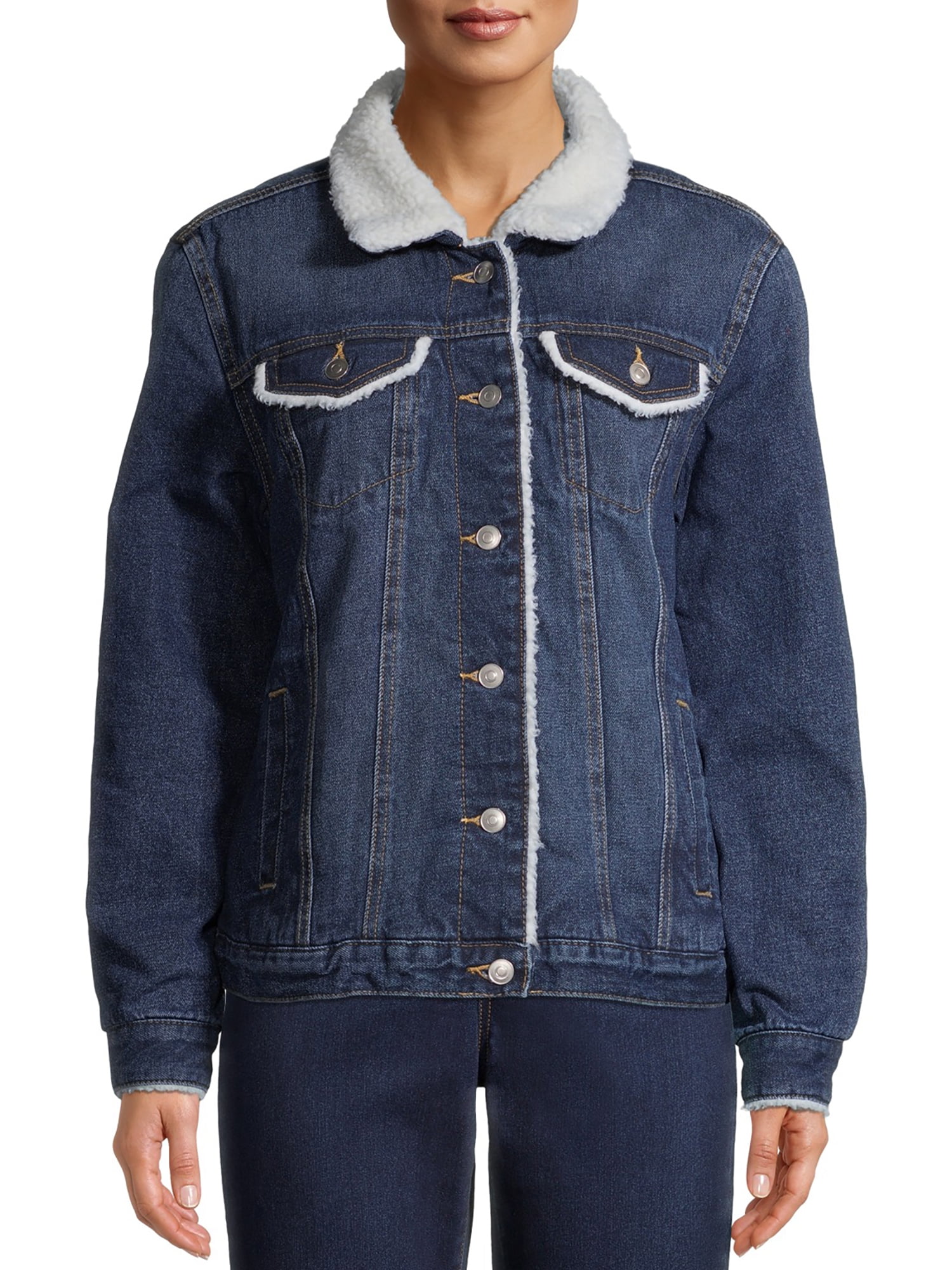 sherpa lined denim jacket plus size