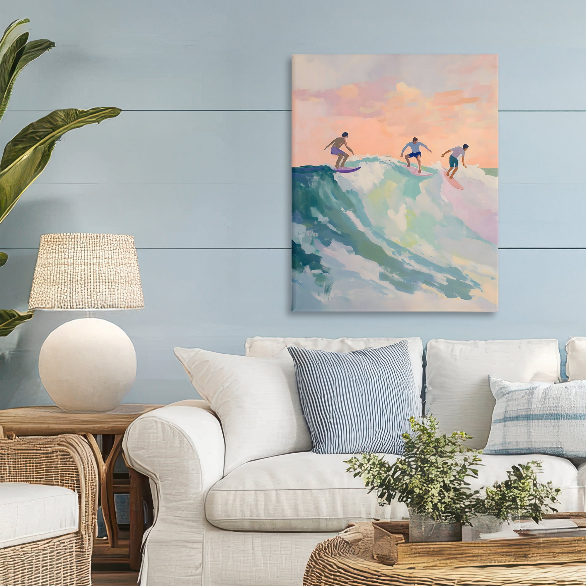 Stupell Industries Group of Surfers at Sunset Canvas Wall Art, design by The Prints Vibe