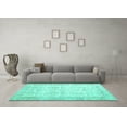 thumbnail image 3 of Ahgly Company Machine Washable Indoor Square Persian Turquoise Blue Traditional Area Rugs, 5' Square, 3 of 4