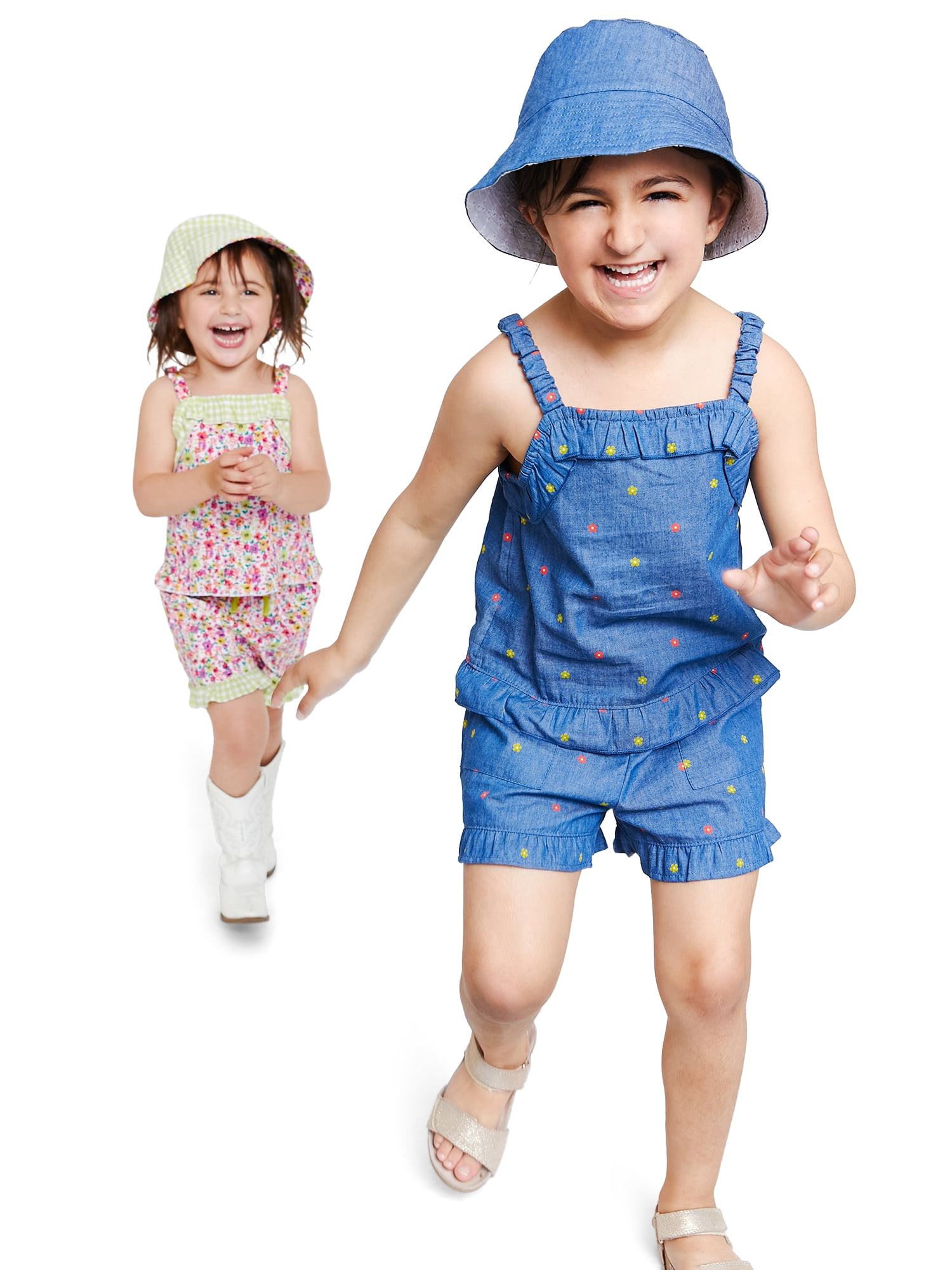 Wonder Nation Baby and Toddler Girl Tank and Shorts Outfit Set, 2-Piece, Sizes 12 Months-5T