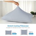 thumbnail image 6 of Quntis Pillowcases, 2 Pack Ultra Cooling Pillowcases with Japanese Arc-Chill Q-max 0.55 Cooling Fiber, Fit Standard & Queen Size Pillows, Anti-Static Perfect for Hair/Skin, Night Sweat-Gray, 6 of 7