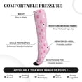 thumbnail image 3 of Lsque Breast Cancer Awareness5 Pattern Sport Compression Socks for Men & Women 15-20 mmHg Knee High Nurse Pregnant Running Medical and Travel Athletic, 3 of 6