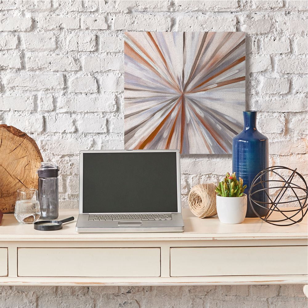 Stupell Industries Abstracted Spinning Lines Red Brown White Design Designed by Boho Studio