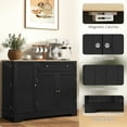 thumbnail image 6 of HOMCOM Modern Sideboard Buffet Cabinet with Storage, 41" Kitchen Storage Cabinet with Doors, Drawer, Adjustable Shelf, Coffee Bar Cabinet, Black, 6 of 9