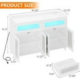 thumbnail image 3 of Sideboard Buffet Cabinet with Power Outlet & LED Light, 47" Large Accent Cabinet Cupboard Buffet Table, Coffee Bar Cabinet with Storage for Dining Room, Kitchen, Hallway, 3 of 7