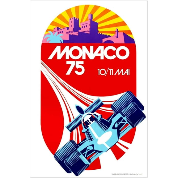 Monaco Grand Prix 1975 - Vintage Auto Racing Poster (8x12Inches(US/CANonly))