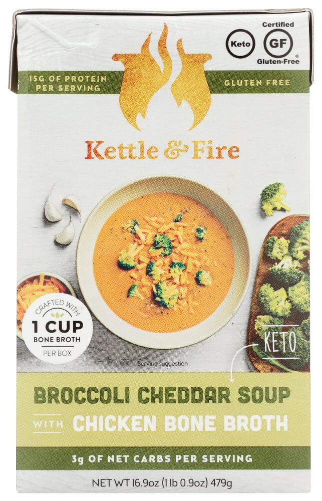 Kettle And Fire Keto Soup Broccoli Cheddar Chicken Bone Broth, 16.9 Oz