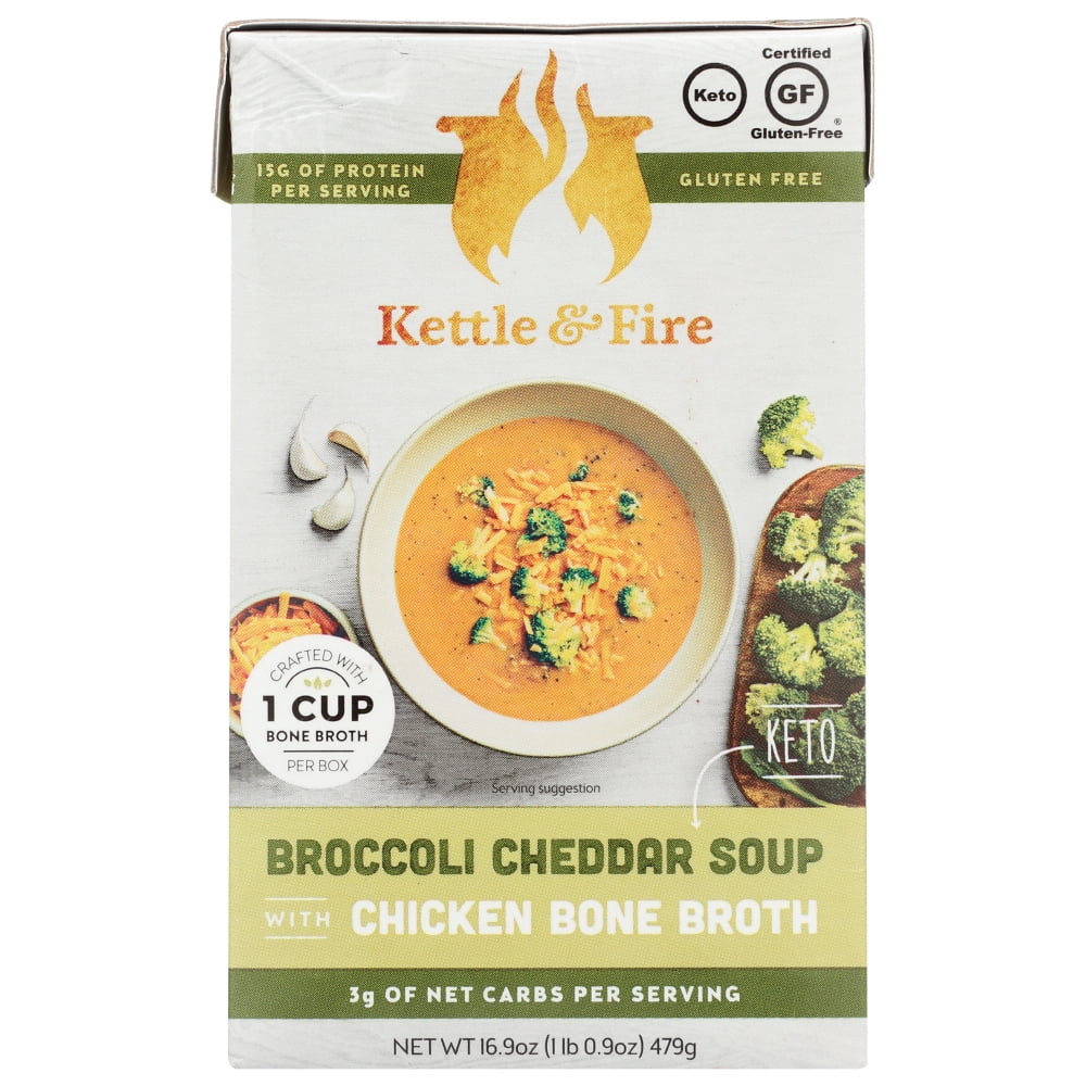 Kettle And Fire Keto Soup Broccoli Cheddar Chicken Bone Broth, 16.9 Oz