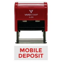 Vivid Stamp MOBILE DEPOSIT Self-Inking Office Rubber Stamp (Red) - Medium