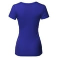 thumbnail image 2 of FashionOutfit Women's Solid Basic Short Sleeve Crew Neck Tee, 2 of 3
