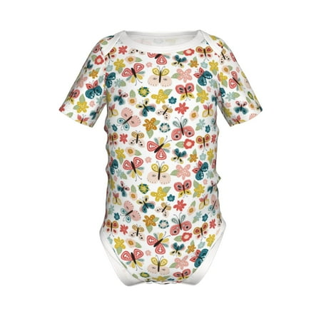 

Yiaed Butterfly Flowers Print Infant Climbing Short Sleeve Onesie One-Piece Baby Bodysuit Clothes 0-12 Months -2 Years