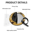 thumbnail image 4 of Starry Bees in the Sky Set of 2pcs PU Leather Round Suitcase Tags with Privacy Cover and Name ID Tag - Ideal for Travel Luggage, Handbags, Backpacks, School Bags, 4 of 6