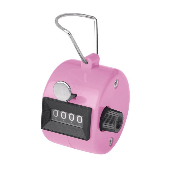 GOGO 1 Pack Handheld ABS Tally Counter, 4 Digit Manual Mechanical Clicker for Sport Events, Knitting, Pink