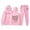 Pink, variant on Women's Hooded Long Sleeve Printed Sweatshirt Set - Matching Pants with Pockets - Polyester, Casual Style - S-XXL